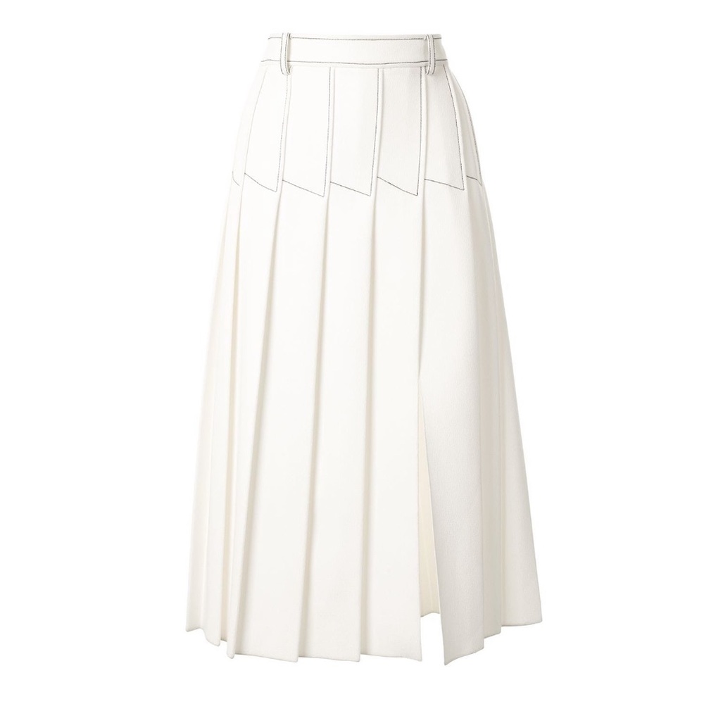 Dion Lee Column Pleat Midi Skirt Ivory Bonded Crepe BRAND NEW WITH TAGS